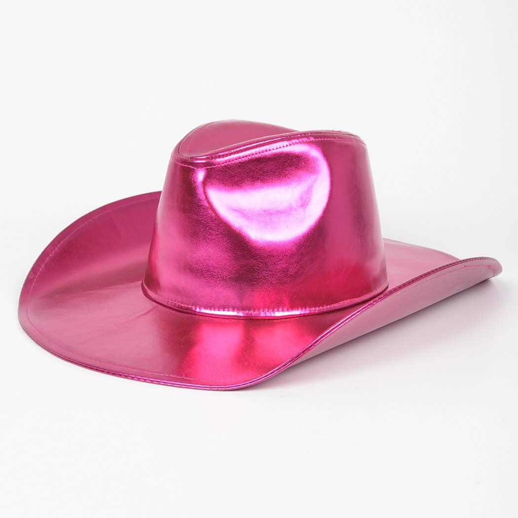 Metallic Faux Leather Cowboy Hat