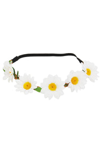 Artificial Daisy Floral Crown Elastic Headband