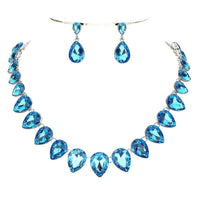 Pear Crystal Necklace Set