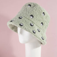 Yin Yang Patch Sherpa Teddy Bucket Hat