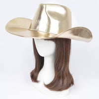 Metallic Faux Leather Cowboy Hat