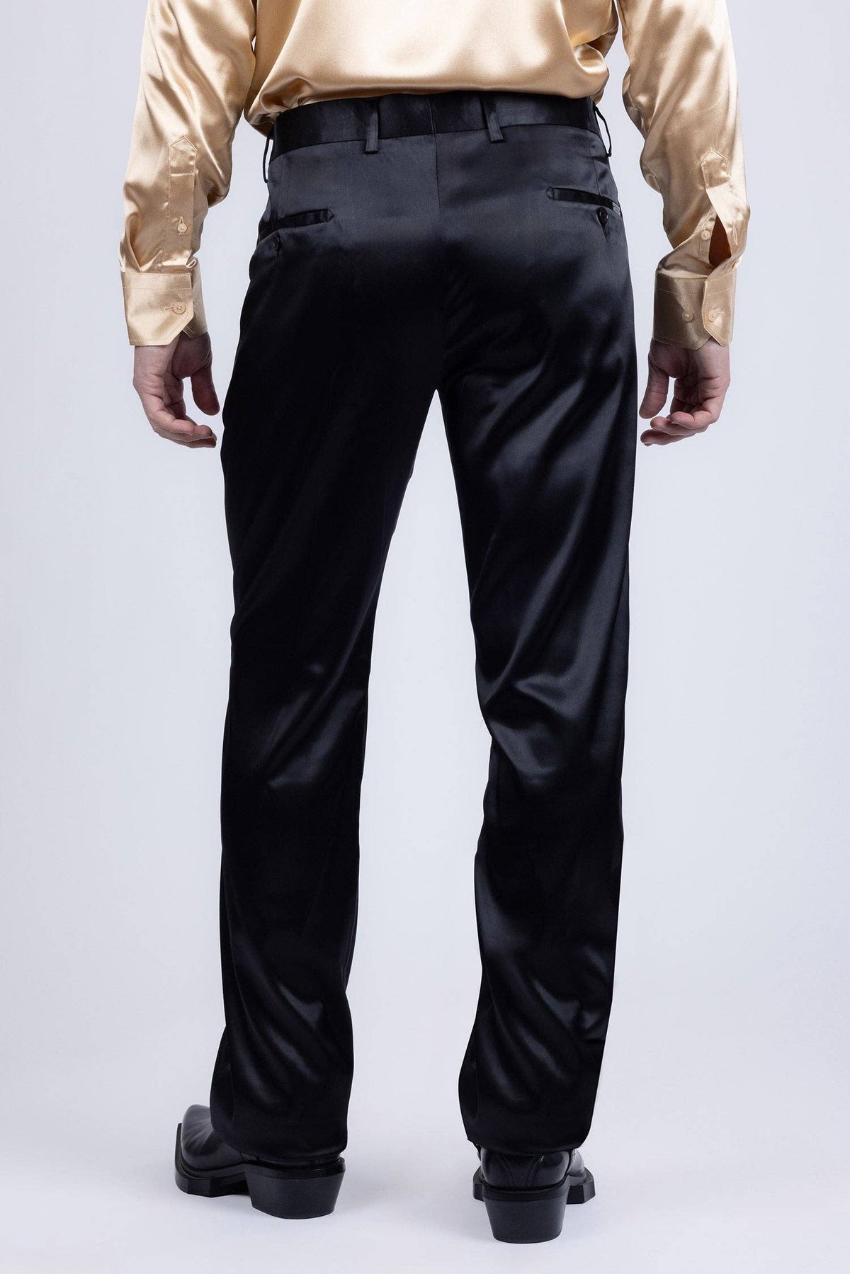 Men's Shiny Stretch Solid Color Dress Pants