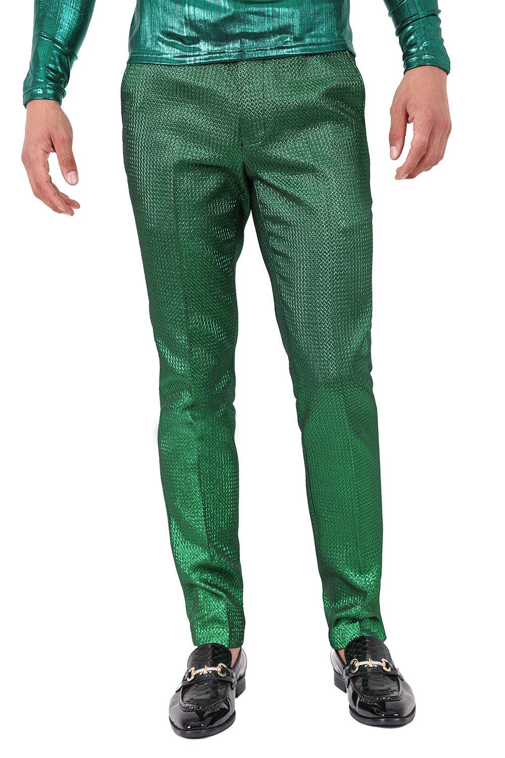 Men's Solid Color Shiny Textured Luxury Chino Pants
