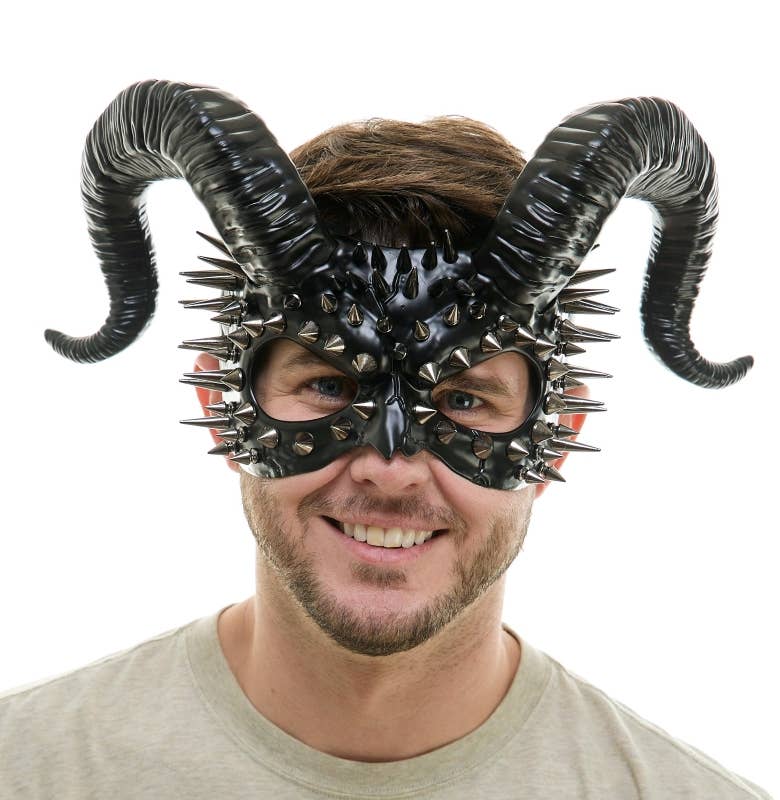 Black Devil Horn Spike Mask