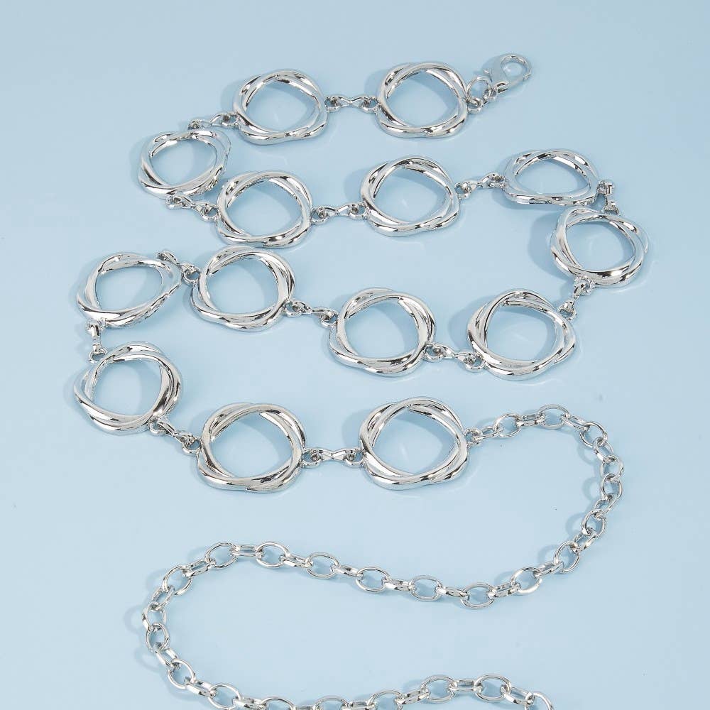 Organic Freeform Open Circle Link Chain Belt