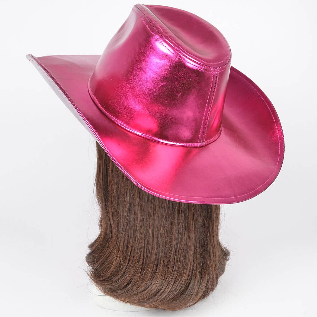 Metallic Faux Leather Cowboy Hat