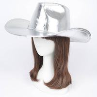 Metallic Faux Leather Cowboy Hat