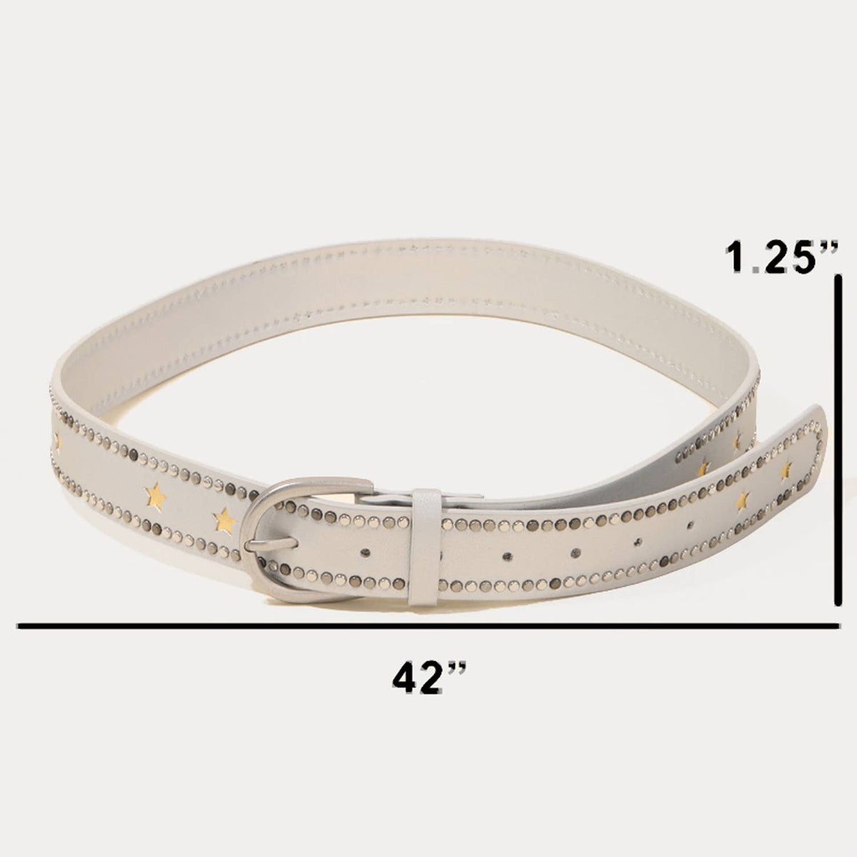 Studded Trim Leather Belt