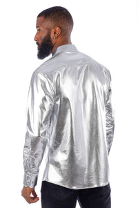 Men's Metallic Silver Shirt