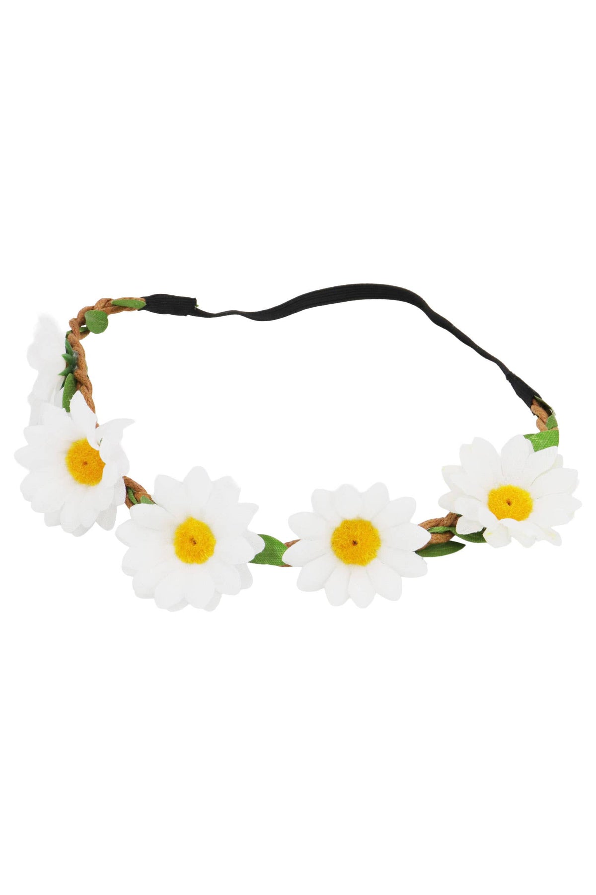 Artificial Daisy Floral Crown Elastic Headband