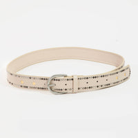 Studded Trim Leather Belt