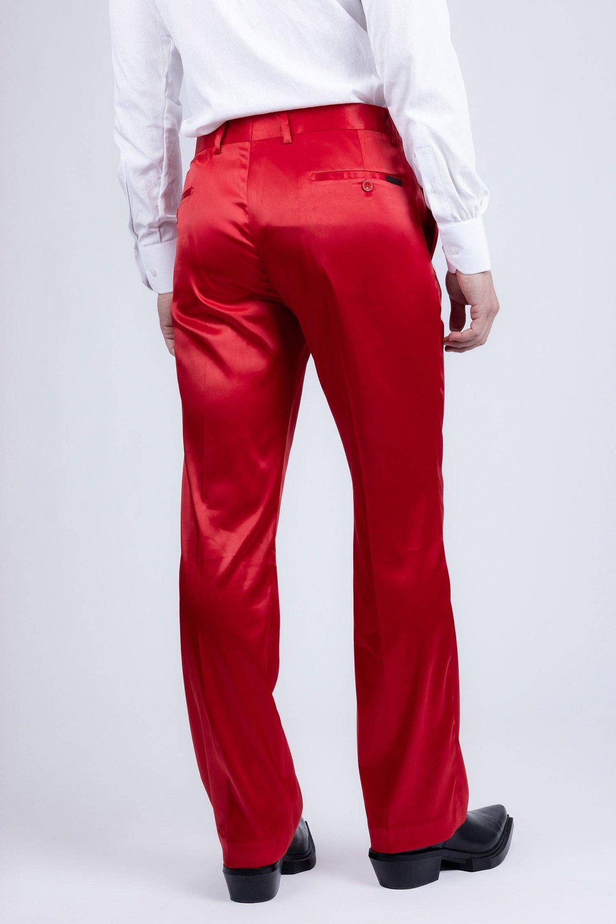 Men's Shiny Stretch Solid Color Dress Pants