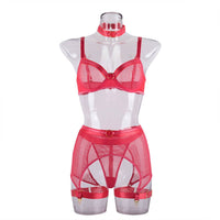 See Through Set with Garter Shorts