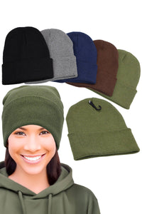 Dark Neutrals Acrylic Cuffed Beanie