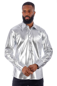 Men's Metallic Silver Shirt