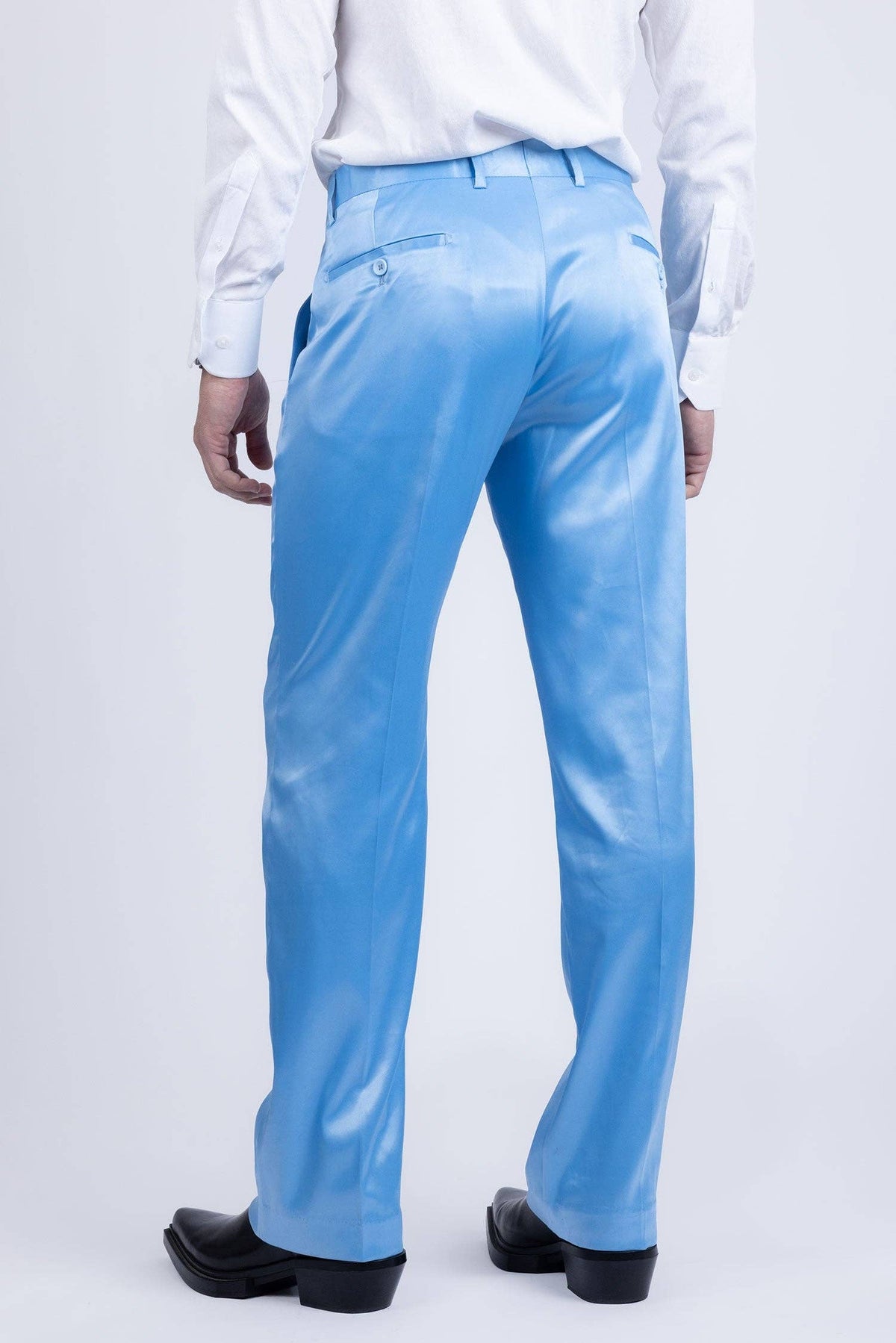 Men's Shiny Stretch Solid Color Dress Pants