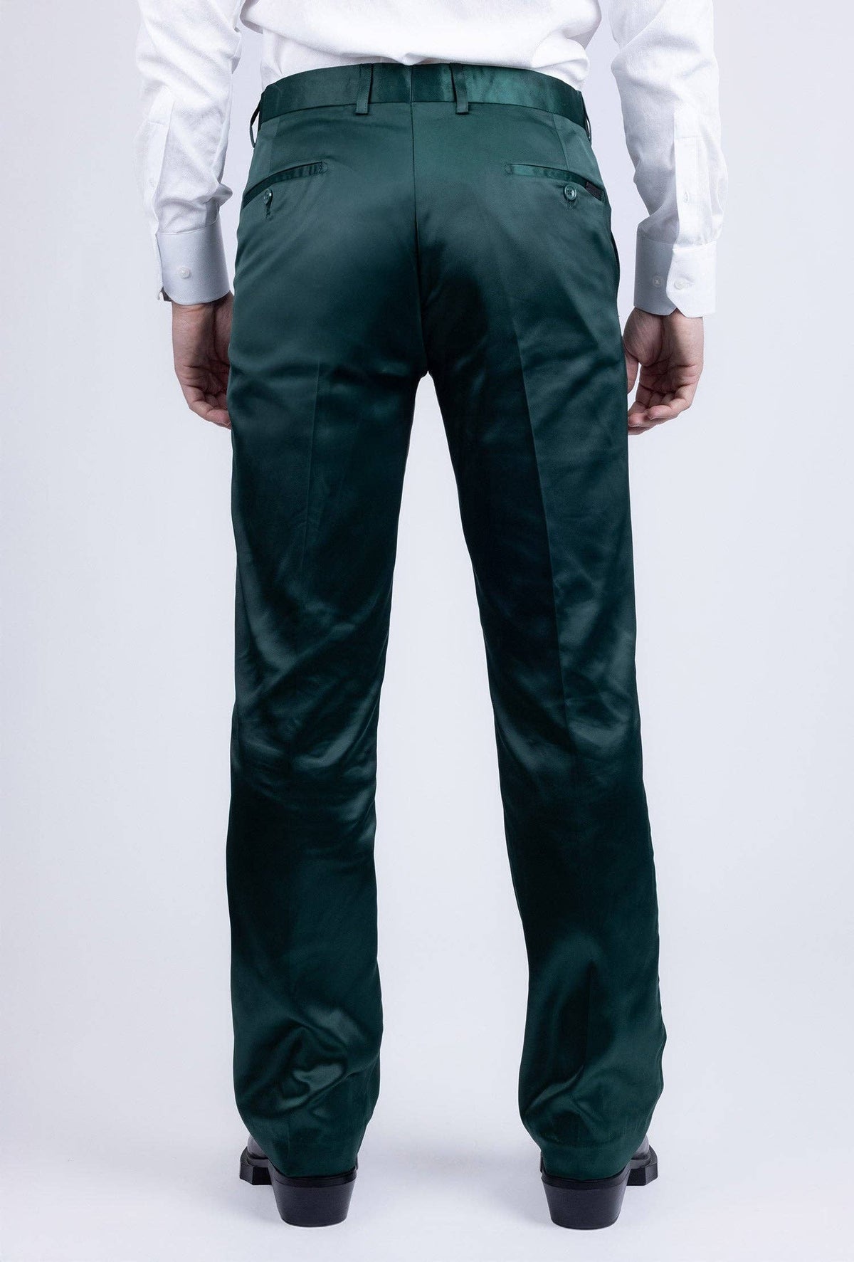 Men's Shiny Stretch Solid Color Dress Pants