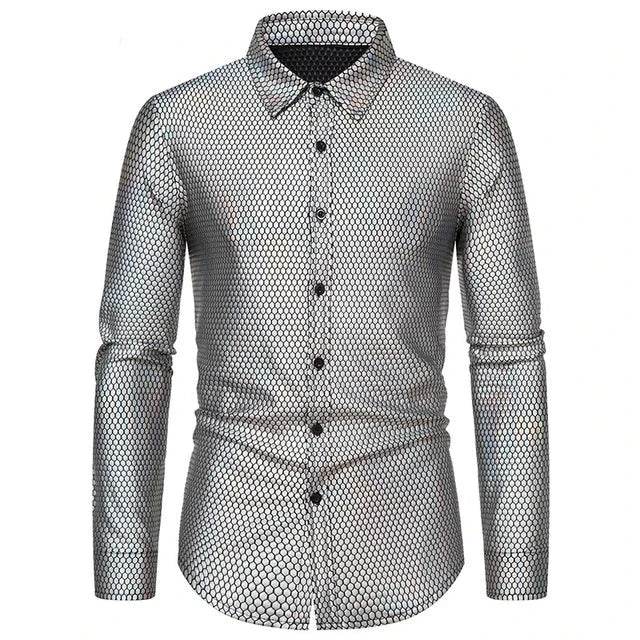 Holographic Mens Button Down