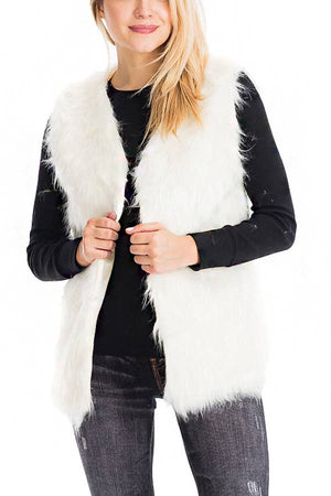 Angora Fur Vest with Hook