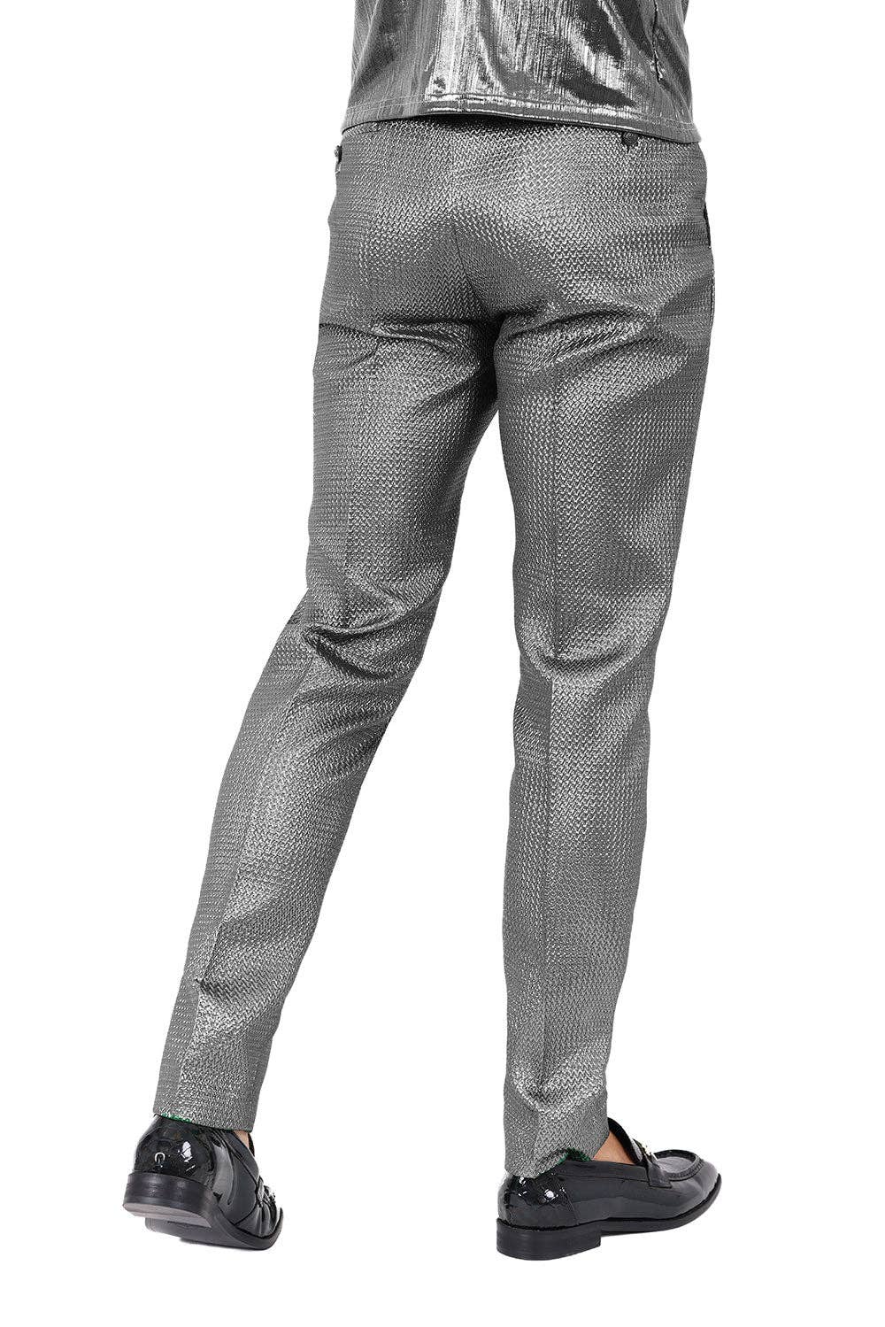 Men's Solid Color Shiny Textured Luxury Chino Pants