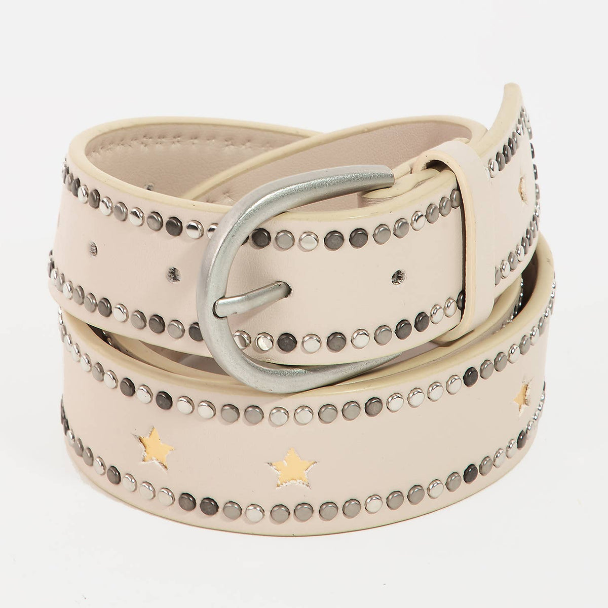Studded Trim Leather Belt