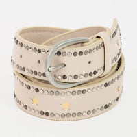 Studded Trim Leather Belt