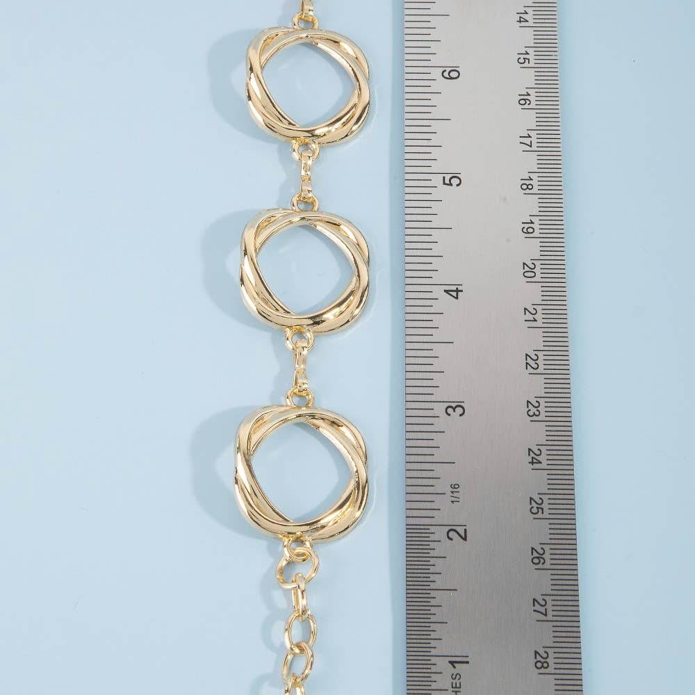 Organic Freeform Open Circle Link Chain Belt