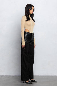 Thin knit mock neck bodysuit