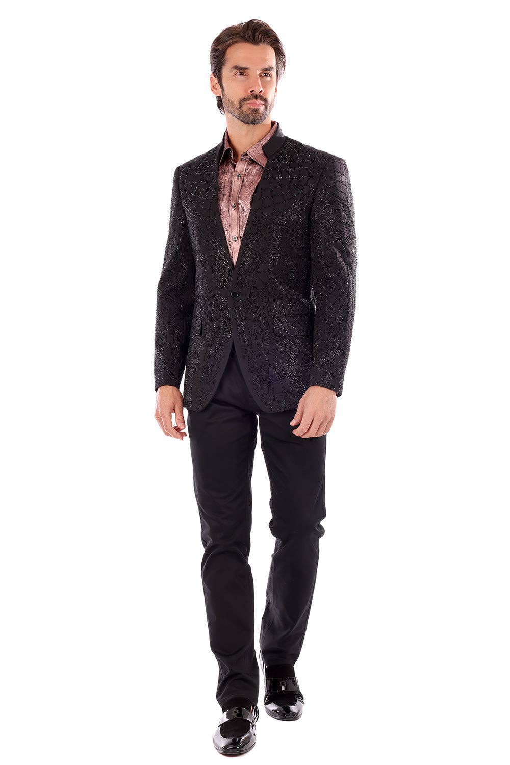 Men's Studded Lapel Blazer