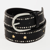 Studded Trim Leather Belt