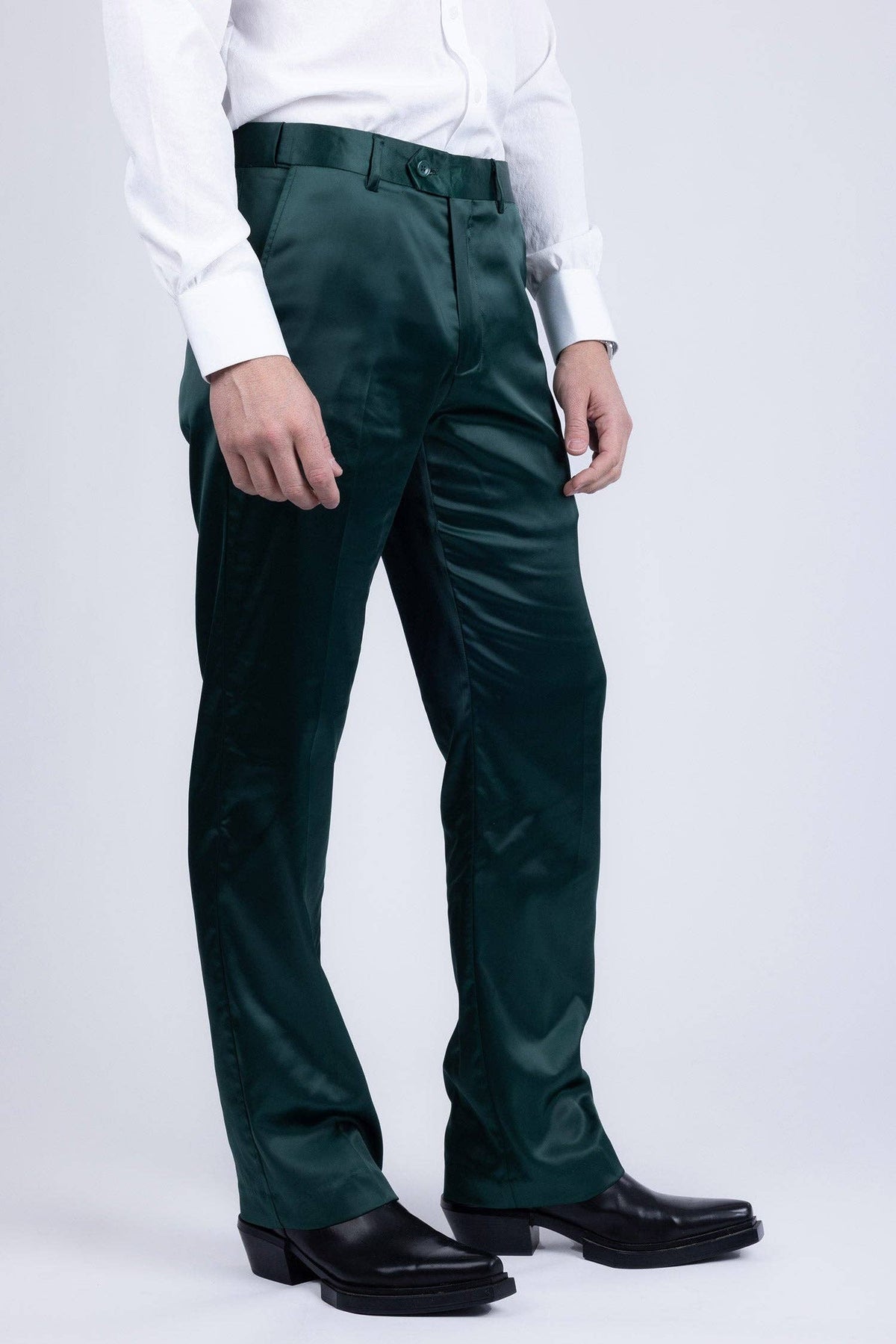 Men's Shiny Stretch Solid Color Dress Pants