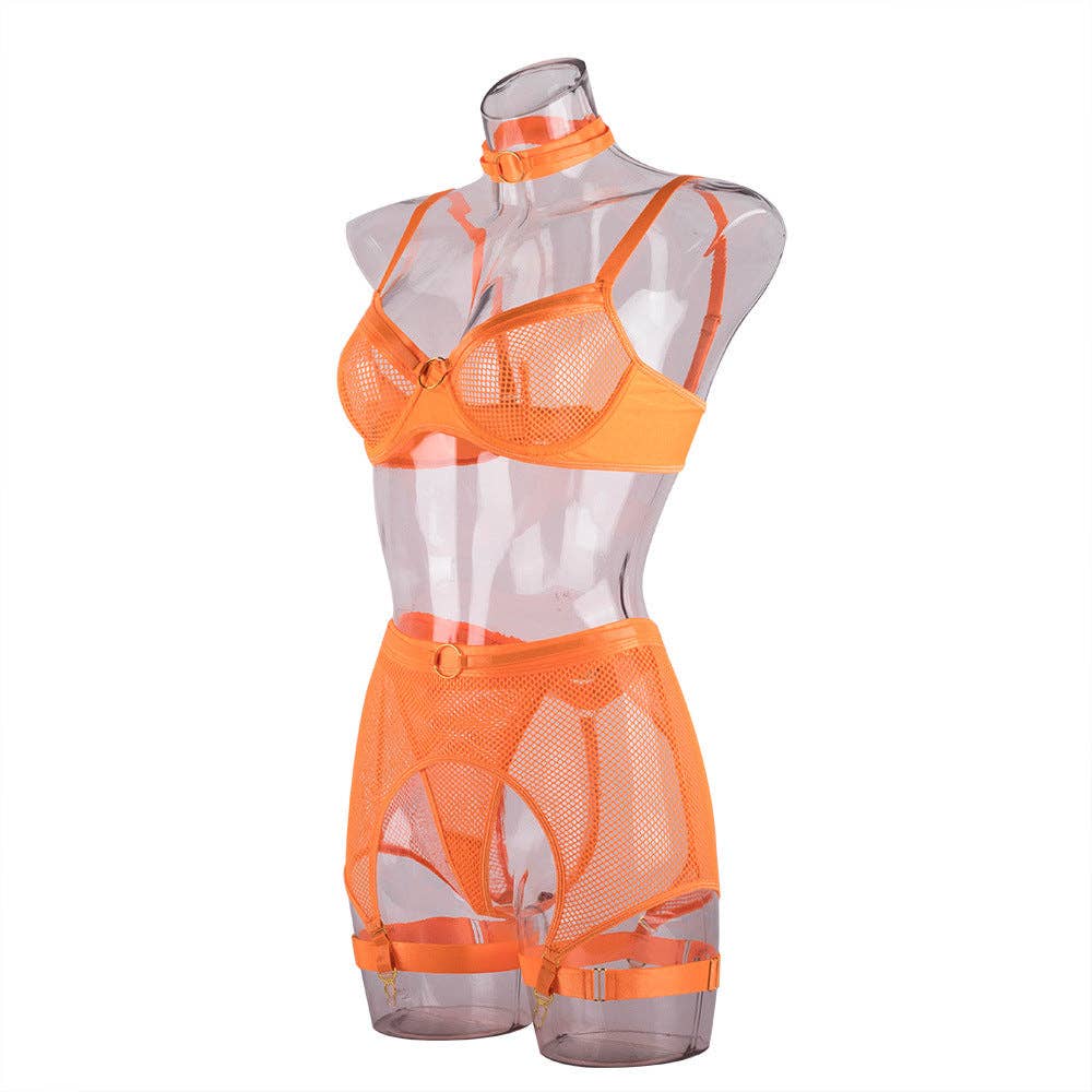 See Through Set with Garter Shorts