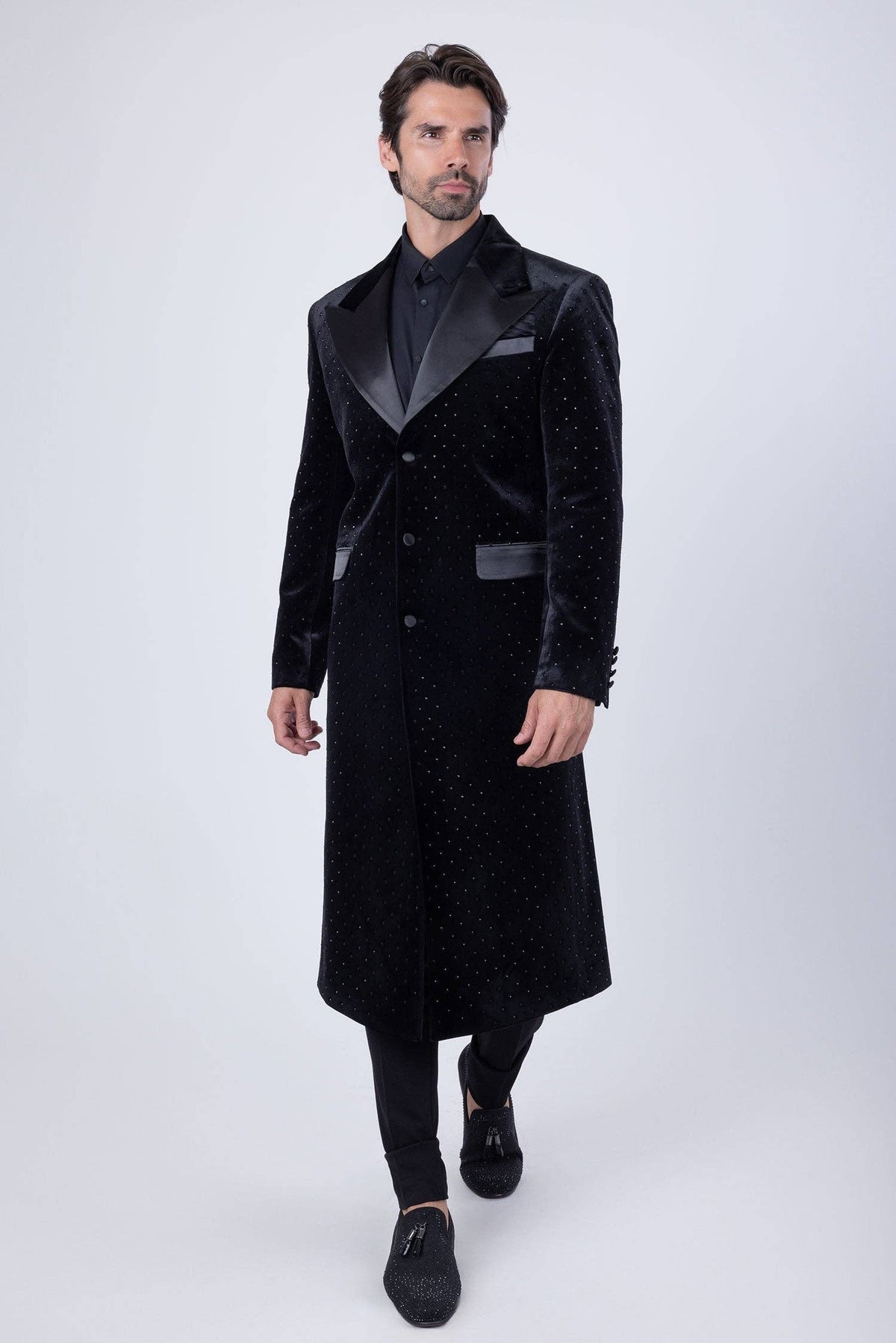 Men's Velvet Long Coat