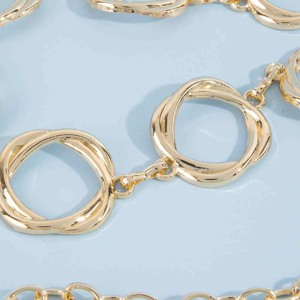 Organic Freeform Open Circle Link Chain Belt