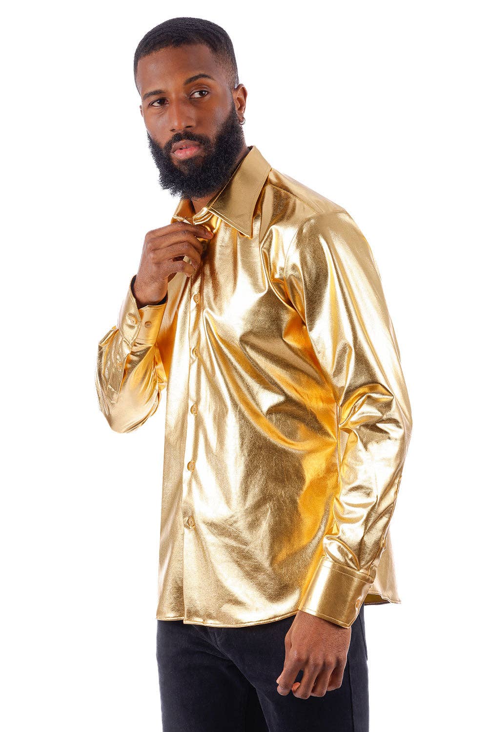 Men's Metallic Silver Shirt