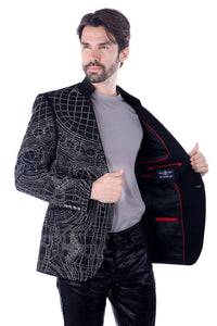 Men's Studded Lapel Blazer