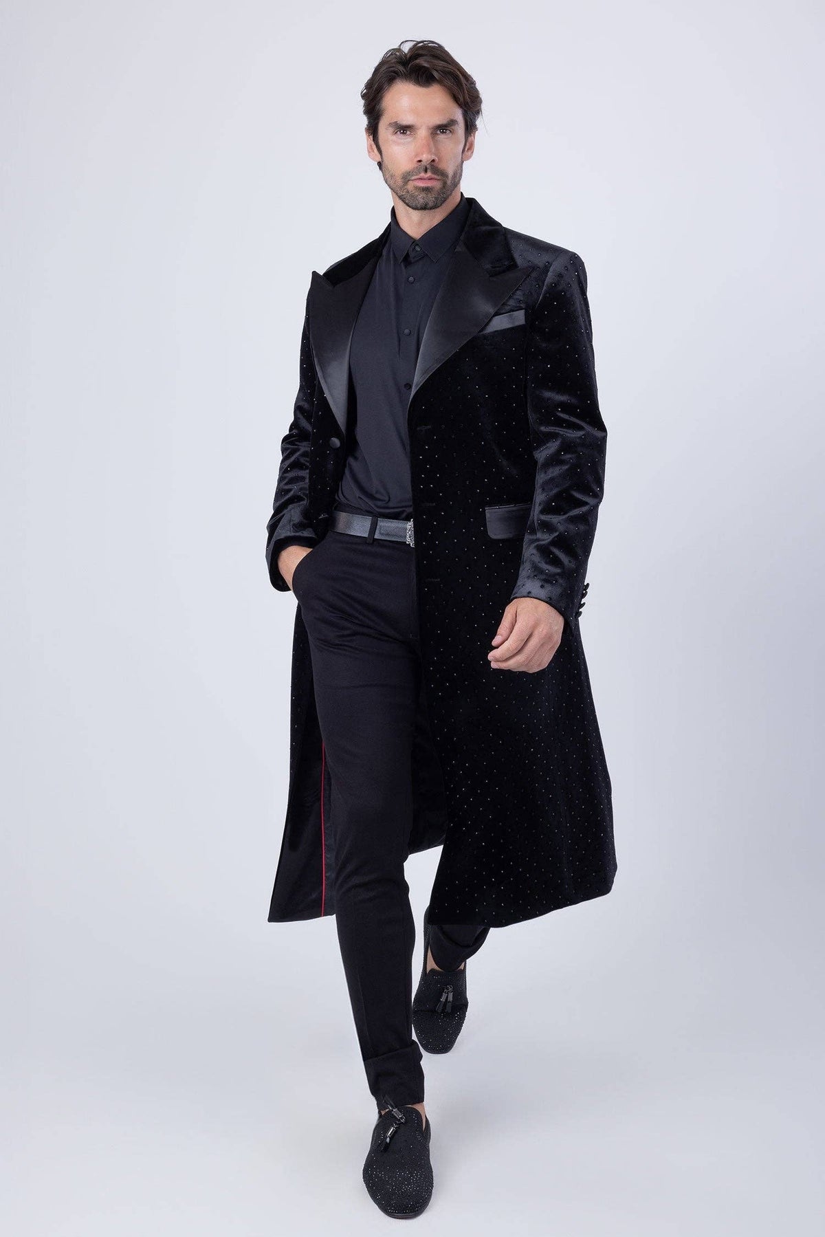 Men's Velvet Long Coat