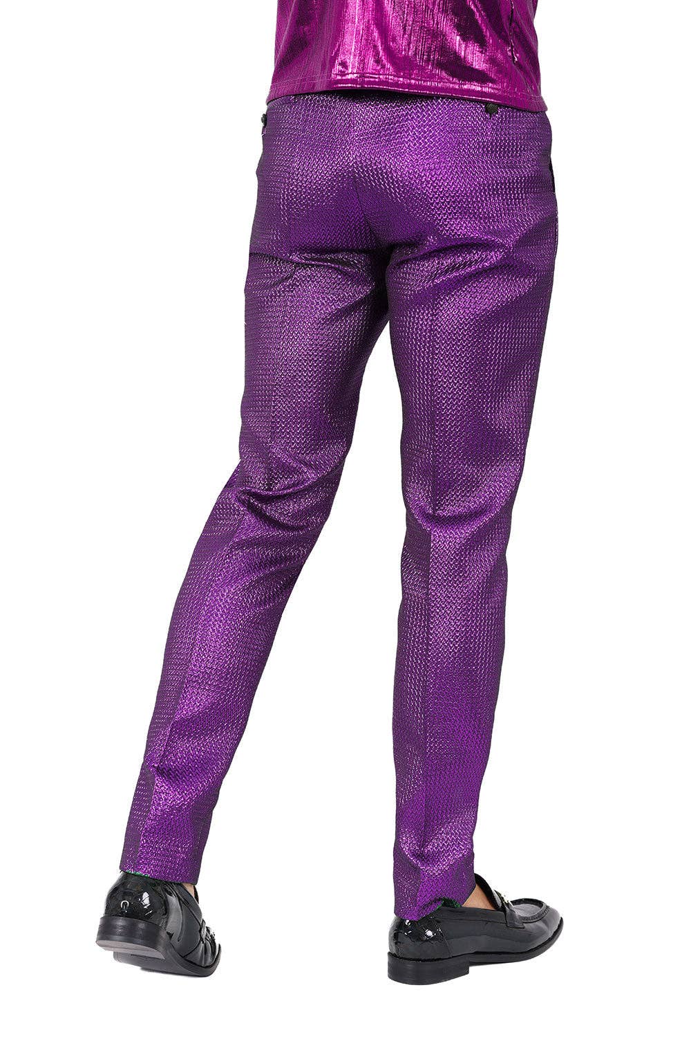 Men's Solid Color Shiny Textured Luxury Chino Pants
