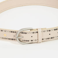 Studded Trim Leather Belt