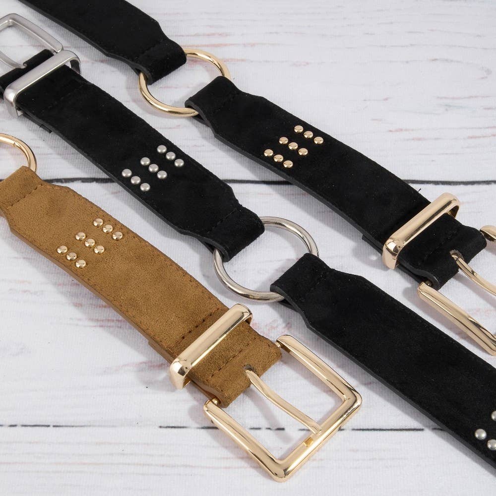 Ring Decor Studded Vegan Leather Belt