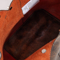 Weathered Leather And Studs Bucket Bag