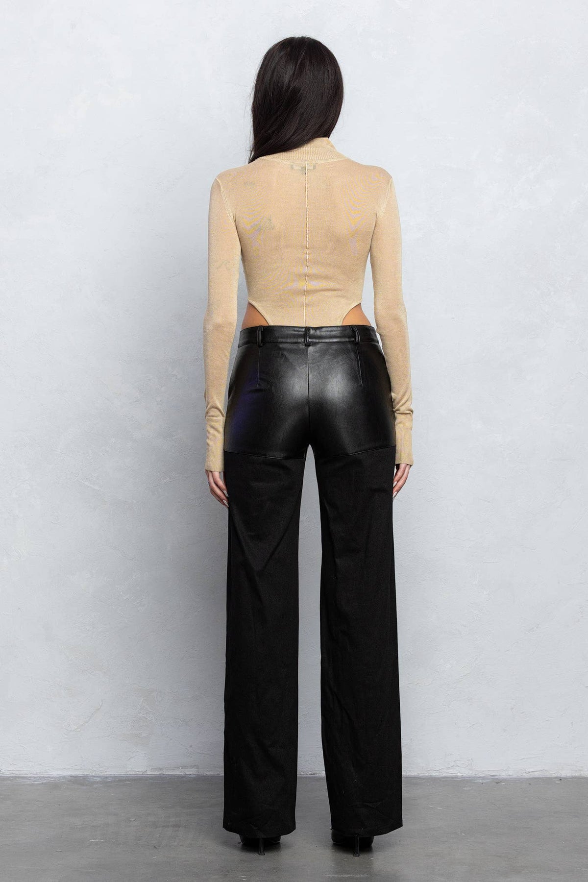 Thin knit mock neck bodysuit