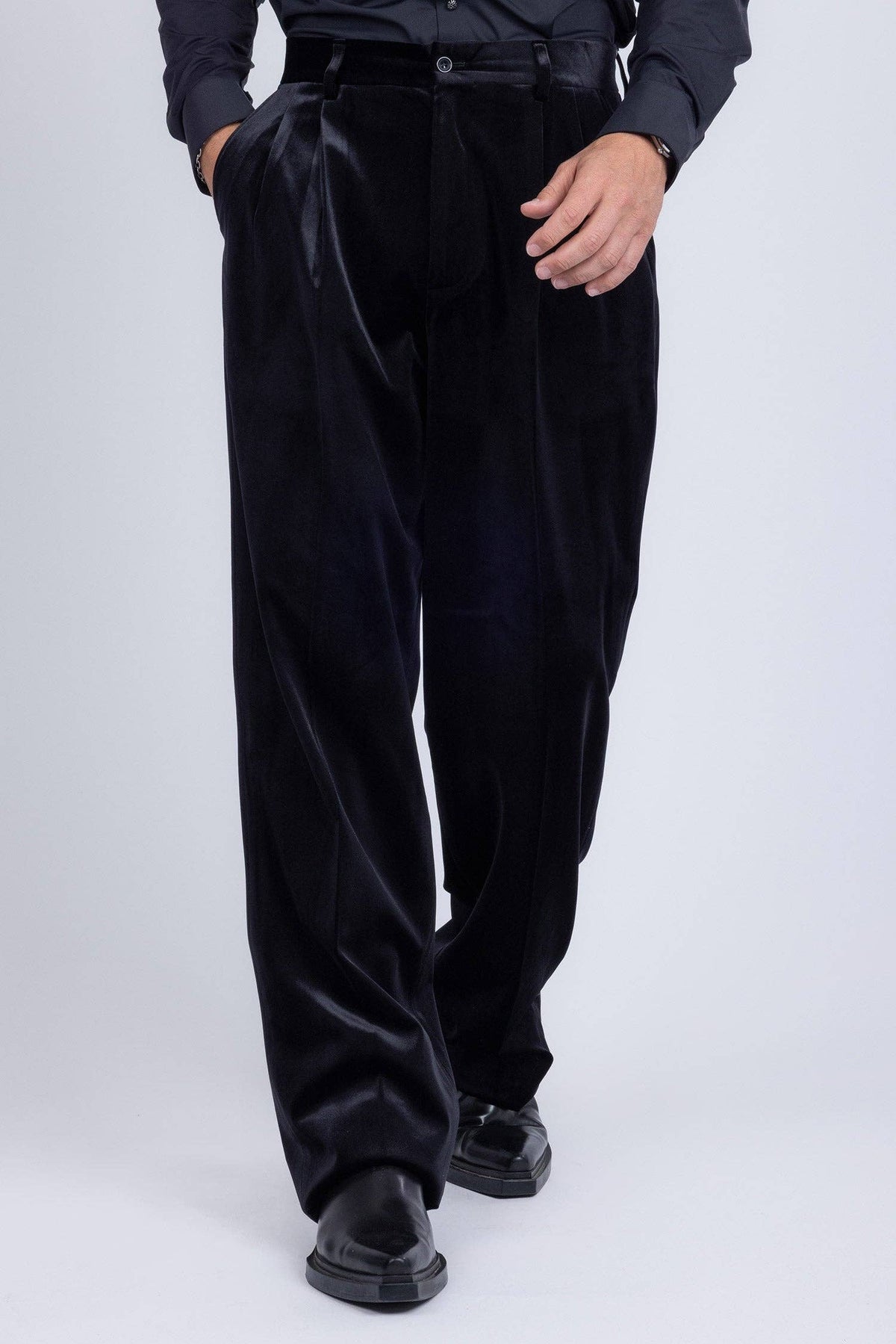 Men's Velvet Flare Stretch Pants