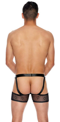 Men's Black Mesh Open Back Brief's
