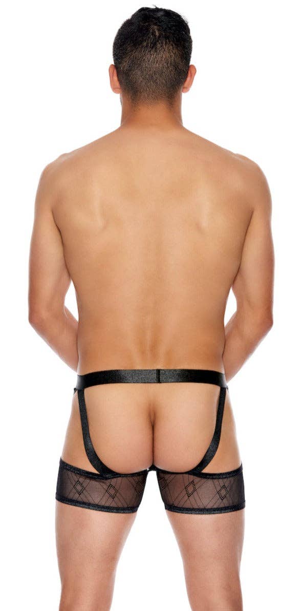 Men's Black Mesh Open Back Brief's