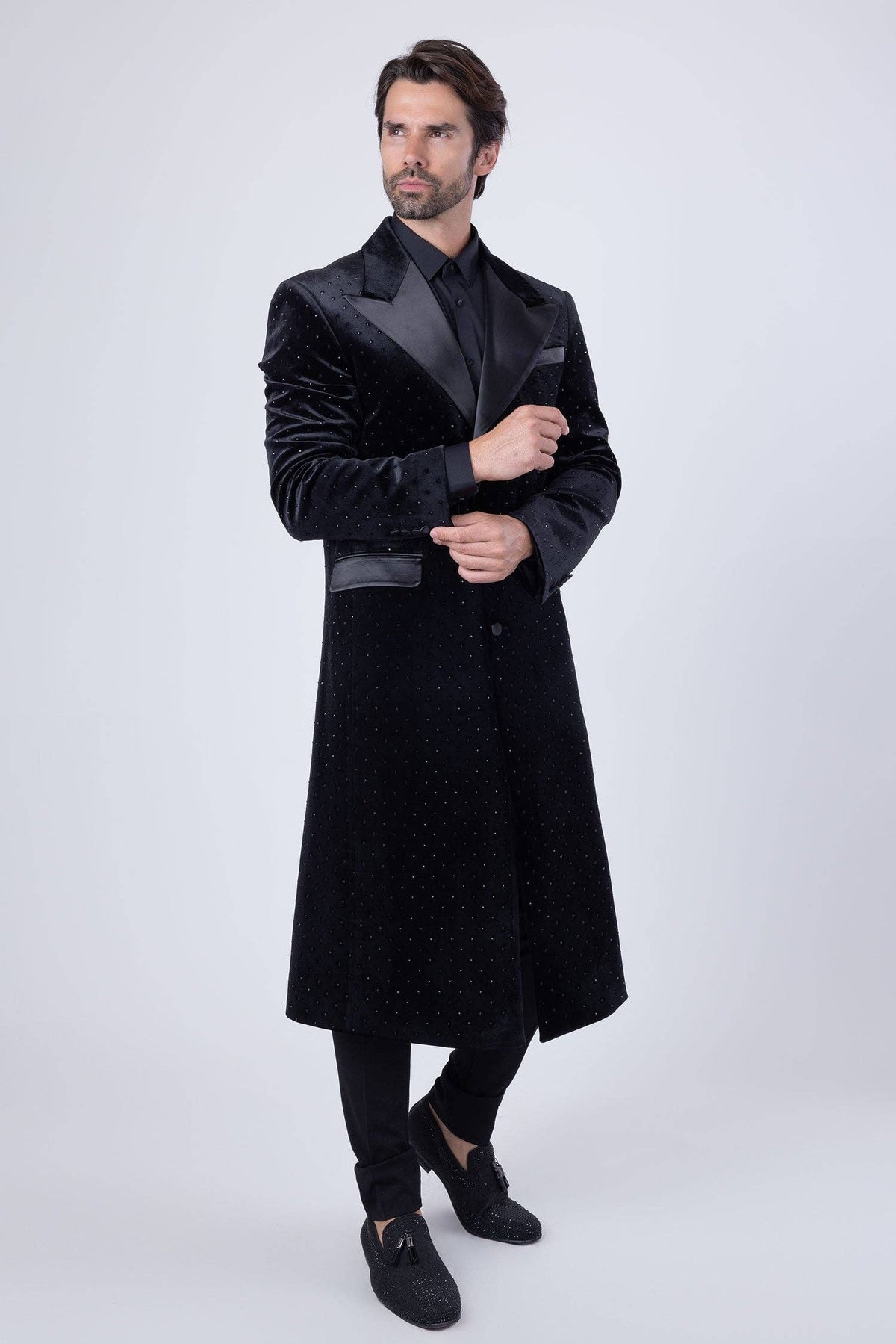 Men's Velvet Long Coat