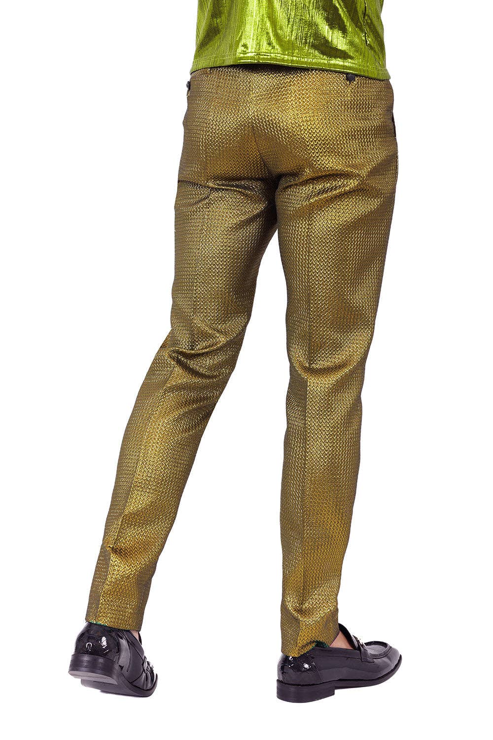 Men's Solid Color Shiny Textured Luxury Chino Pants