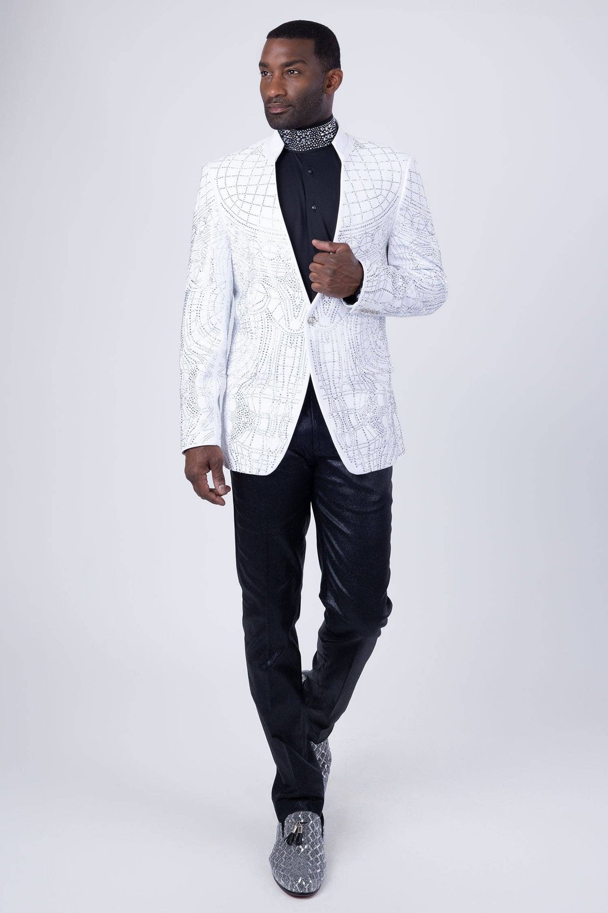 Men's Studded Lapel Blazer