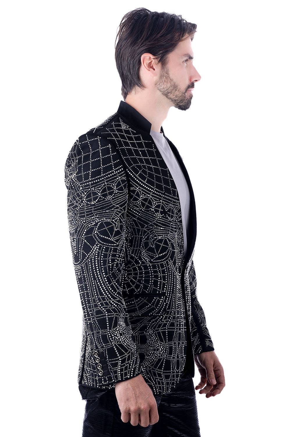 Men's Studded Lapel Blazer