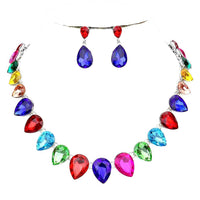 Pear Crystal Necklace Set